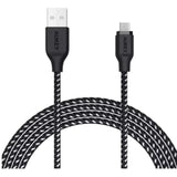 Aukey Braided Nylon Usb 2.0 To Micro Usb Cable - Black-Cable-Aukey-Star Light Kuwait
