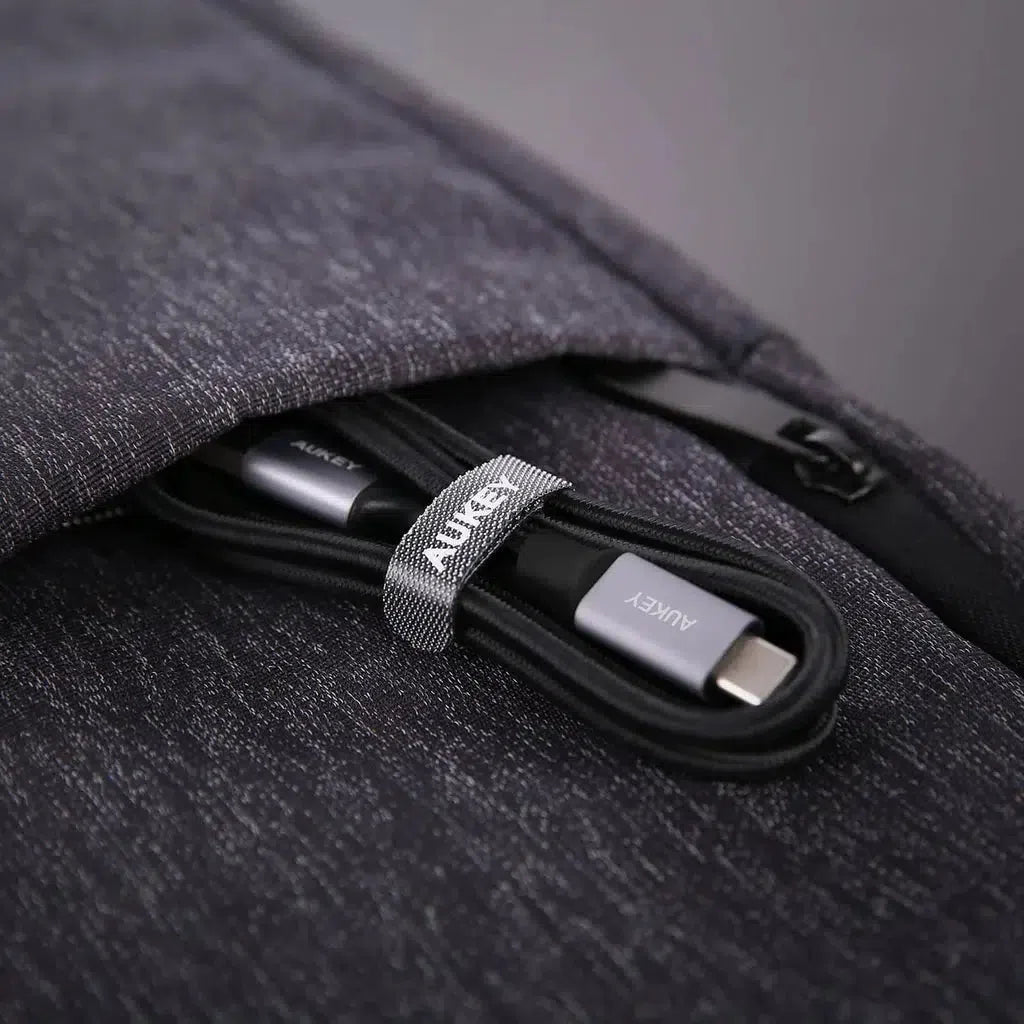Aukey Braided Nylon Usb 3.0 To Usb-C Cables - Black-Cable-Aukey-Star Light Kuwait