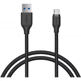 Aukey Braided Nylon Usb 3.1 Gen1 To Usb-C 1.2M Cable - Black-Cable-Aukey-Star Light Kuwait