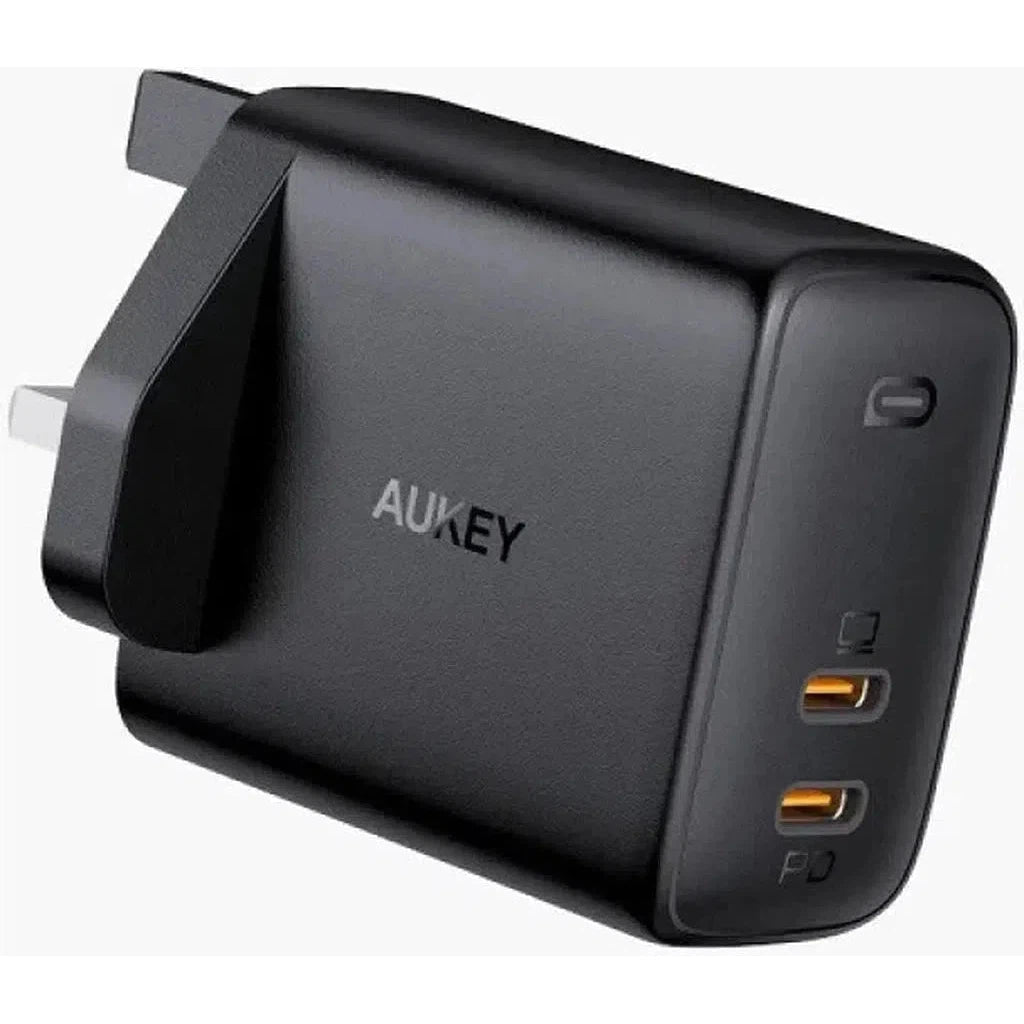 Aukey Pa-B4 Bk Dual-Port 65W Pd Wall Charger With Gan Power Tech-Adapter-Aukey-Star Light Kuwait