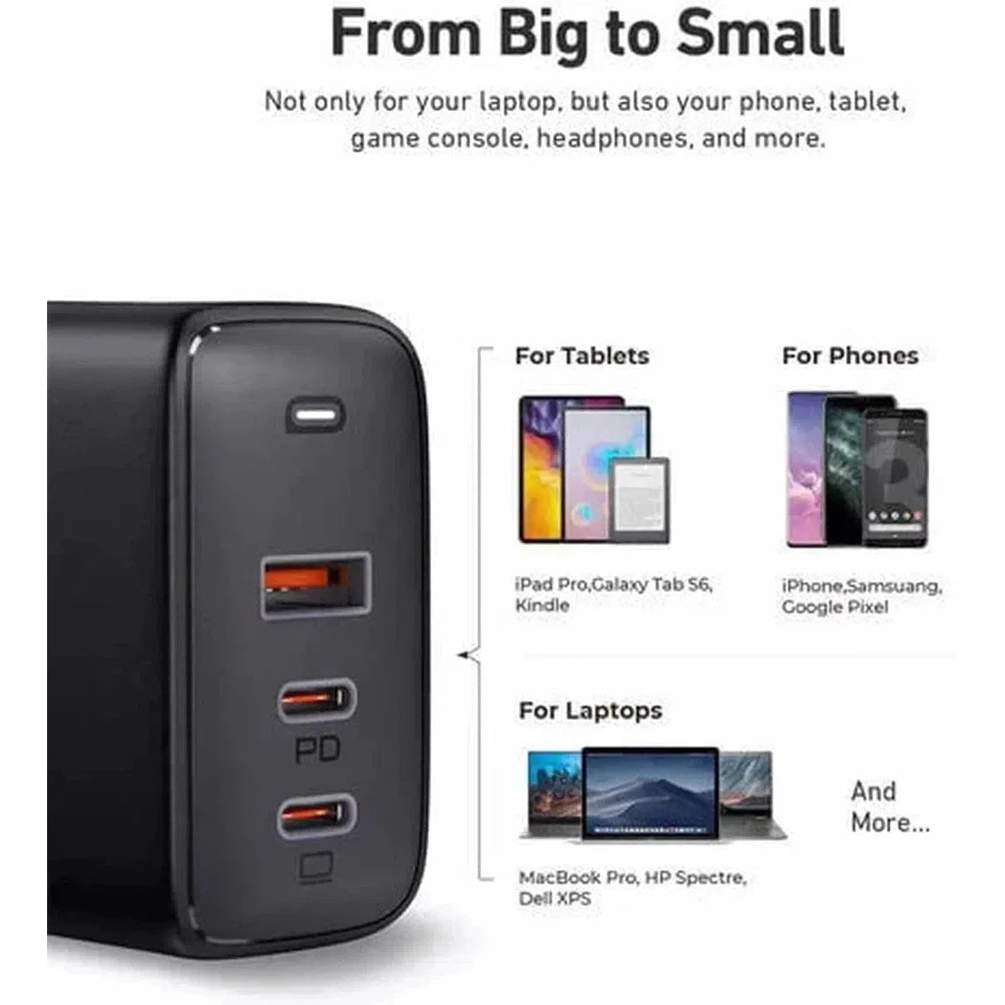 Aukey Pa-B6S 3-Port 90W Pd Wall Charger With Gan Power Tech - Black-Adapter-Aukey-Star Light Kuwait