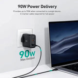 Aukey Pa-B6S 3-Port 90W Pd Wall Charger With Gan Power Tech - Black-Adapter-Aukey-Star Light Kuwait