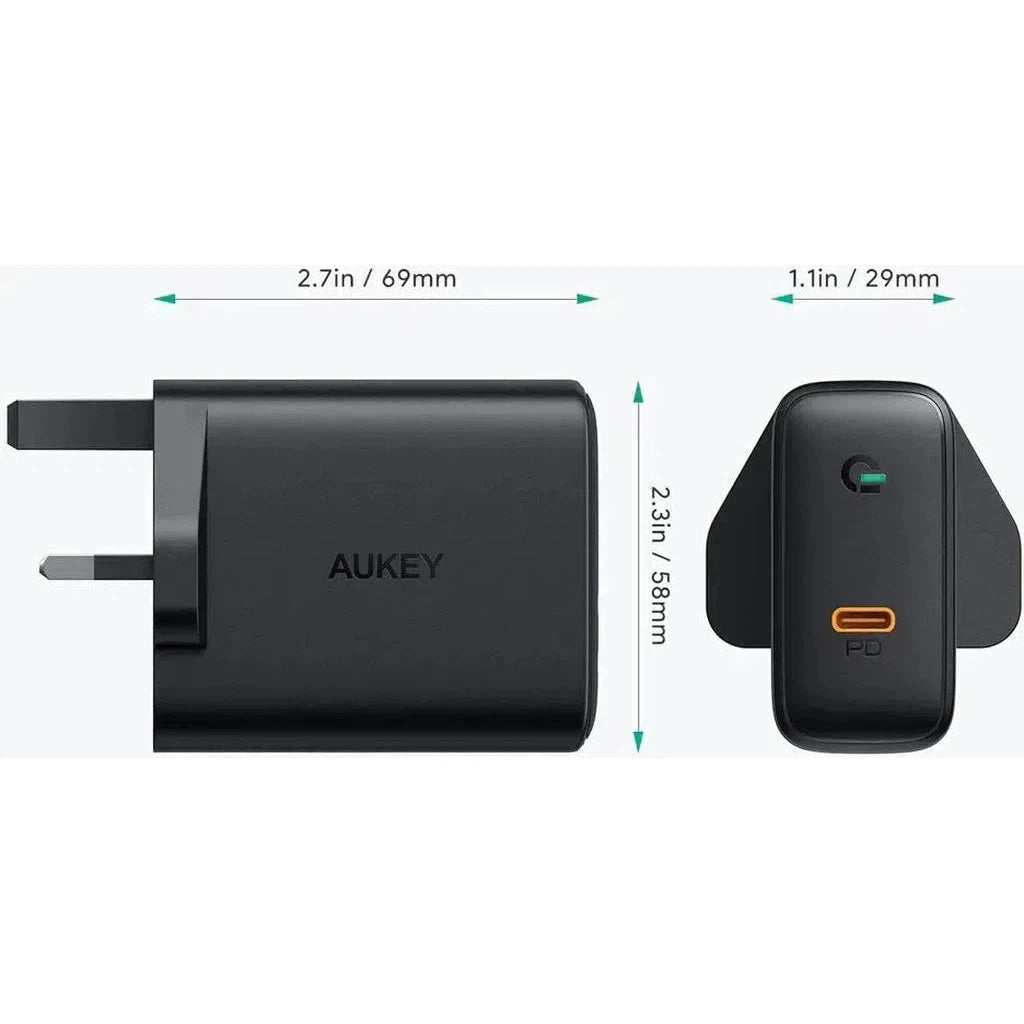 Aukey Pa-D4 Bk 60W Pd Wall Charger With Gan Power Tech With C To C Cable-Adapter-Aukey-Star Light Kuwait