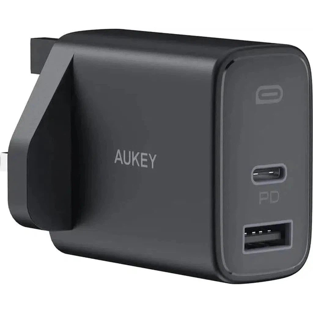 Aukey Pa-F3S Bk Dual Port 32W - Pd Usb C Wall Charger - Black-Adapter-Aukey-Star Light Kuwait