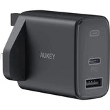 Aukey Pa-F3S Bk Dual Port 32W - Pd Usb C Wall Charger - Black-Adapter-Aukey-Star Light Kuwait