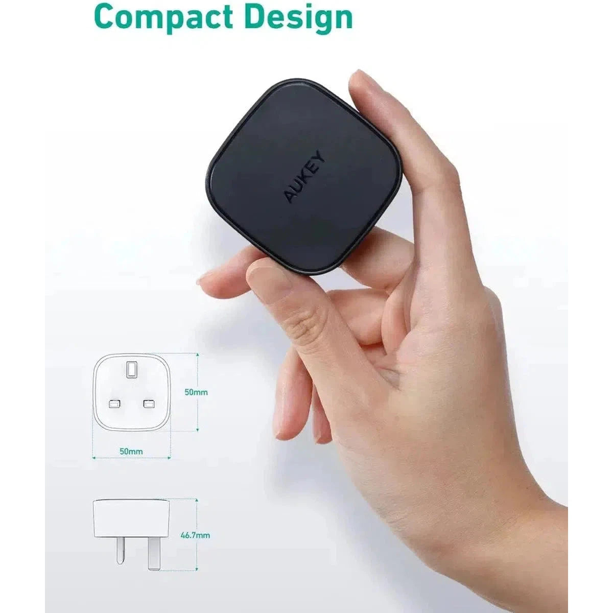 Aukey Pa-Y25 Bk 20W Single Port Pd Charger- Black-Adapter-Aukey-Star Light Kuwait