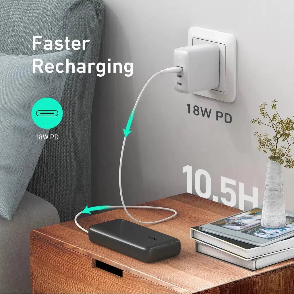 Aukey Pb-N74S 20000Mah Power Bank With 18W Power Delivery & Qc 3.0 - Black-Power Banks-Aukey-Star Light Kuwait
