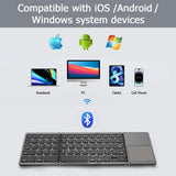 B033 Mini Folding Keyboard Bluetooth Foldable Wireless Keypad with Touchpad for Windows