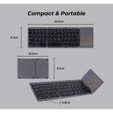 B033 Mini Folding Keyboard Bluetooth Foldable Wireless Keypad with Touchpad for Windows