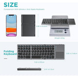B033 Mini Folding Keyboard Bluetooth Foldable Wireless Keypad with Touchpad for Windows