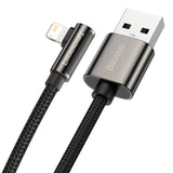 كابل بيانات BASEUS من USB إلى Lightning، 2.4 أمبير، 2 متر، أسود