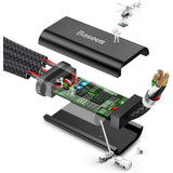 كابل BASEUS MVP ثلاثي الوظائف، منفذ USB لأجهزة iPhone + منفذ Type-C + منفذ Micro، تيار 3.5 أمبير كحد أقصى، طول 1.2 متر، CAMLT-WZ01