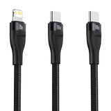 شاحن Baseus سريع بقوة 100 واط، ثنائي في واحد، من النوع C إلى Lightning + النوع C