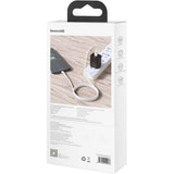 كابل بيانات معدني من Baseus بقوة 20 واط، من النوع C إلى IP PD - أبيض - 1 متر CATLJK-A02
