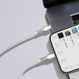 كابل بيانات معدني من Baseus بقوة 20 واط، من النوع C إلى IP PD - أبيض - 1 متر CATLJK-A02