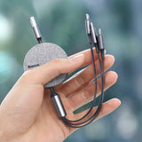 كابل شحن USB ثلاثي الوظائف من Baseus، 3.5 أمبير، 1.2 متر، رمادي داكن - CAMLT-BYG1
