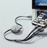 كابل شحن USB ثلاثي الوظائف من Baseus، 3.5 أمبير، 1.2 متر، رمادي داكن - CAMLT-BYG1