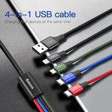 كابل Baseus 4 في 1 - Lightning / 2 x USB-C / Micro USB - كابل
