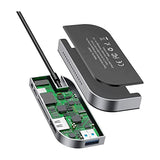 موزع Baseus متعدد الوظائف من النوع C بزاوية انحناء رقم 7 - HDMI / USB Type-C / USB / رمادي داكن