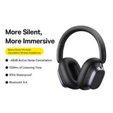 Baseus Bowie H1s Noise-Cancellation Wireless Headphones - Cluster Black