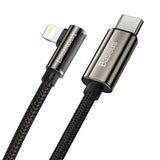 كابل Baseus CATLCS-A01 Legend Series للشحن السريع ونقل البيانات، من النوع C إلى Lightning، متوافق مع أجهزة iPhone، يدعم الشحن السريع بقوة 20 واط، طوله 2 متر، لون أسود