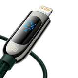 كابل Baseus CATLSK-06 20W USB-C / Type-C إلى 8 Pin للشحن السريع ونقل البيانات، طول الكابل: 1 متر (أخضر داكن)