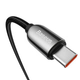 كابل Baseus CATSK-C01 USB-C - USB-C PD QC بقدرة 100 واط، 5 أمبير، سرعة نقل بيانات 480 ميجابت/ثانية، طول 2 متر - أسود