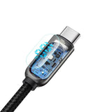 كابل Baseus CATSK-C01 USB-C - USB-C PD QC بقدرة 100 واط، 5 أمبير، سرعة نقل بيانات 480 ميجابت/ثانية، طول 2 متر - أسود