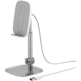 Baseus Desktop Wireless Charger Holder/Stand for Smartphone/Tablet (Youth Holder, Silver)