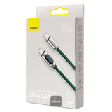 Baseus LED Display Fast Charging Data Cable Type-C to Type-C 100W 5A 1M - Green