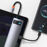 Baseus Metal Gleam 8-IN-1 Multifunctional USB Type-C Hub Grey