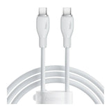كابل شحن سريع من سلسلة Baseus Pudding - 1.2 متر / USB-C / 100 واط / أبيض لامع