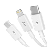 كابل بيانات وشحن سريع من سلسلة Baseus Superior، USB إلى M+L+C، 3.5 أمبير، 1.5 متر، أبيض