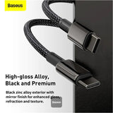 Baseus Tungsten Gold Fast Charging Data Cable - Type-C / 100W / 1Meter / Black