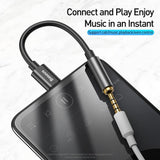 Baseus Type C to 3.5mm Female Adapter L54 Audio Jack Connector, Noise Cancelling Headphone Jack Converter Audio Adapter (Black)