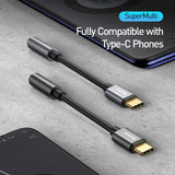 Baseus Type C to 3.5mm Female Adapter L54 Audio Jack Connector, Noise Cancelling Headphone Jack Converter Audio Adapter (Black)