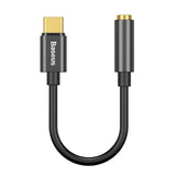 Baseus Type C to 3.5mm Female Adapter L54 Audio Jack Connector, Noise Cancelling Headphone Jack Converter Audio Adapter (Black)
