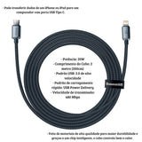 كابل Baseus USB-C إلى Lightning بطول مترين وقوة 20 واط - CAJY000301