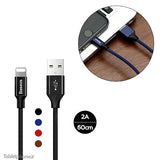 Baseus – كابل بيانات USB للشحن السريع بتقنية Lightning (أسود، 0.6 متر)