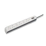 Belkin 6-Outlet Surge Protection Strip with 2M Power Cord -White/Grey