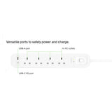 واقي من زيادة التيار من بيلكين، 4 منافذ/18 واط، USB-A/USB-C/2 متر - SRB001AR2M