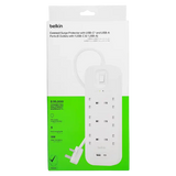 واقي التيار الكهربائي من بيلكين، 6 منافذ/18 واط، USB-A/USB-C/2 متر-SRB002AR2M