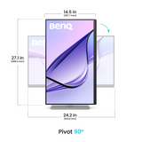 شاشة BenQ DesignVue PD3205U للتصميم - 32 بوصة UHD / 5 مللي ثانية / 60 هرتز / HDMI 2.0 / DisplayPort 1.4 / USB-C 90 واط - شاشة للتصميم