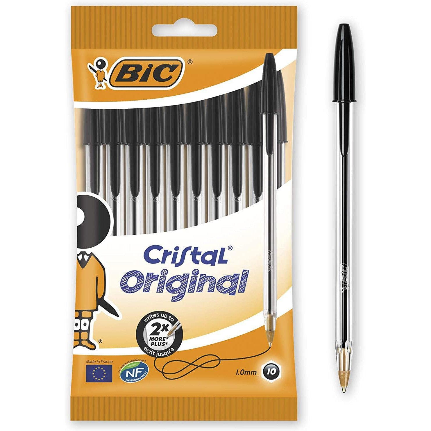 Bic Crystal Original Ballpoint Pen-Pens-Other-Black-10 pcs-Star Light Kuwait