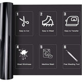 Black PVC Heat Transfer Vinyl Sticker Roll – 50cm x 1m