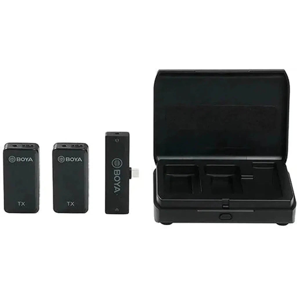 Boya 2.4Ghz Wireless Microphone For Mobile Device Like Smartphone, Pc, Tablet (1Transmitter+1Receiver With Lightning Jack) - Black-Microphone-BOYA-Star Light Kuwait