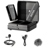 Boya 2.4Ghz Wireless Microphone For Mobile Device Like Smartphone, Pc, Tablet (1Transmitter+1Receiver With Lightning Jack) - Black-Microphone-BOYA-Star Light Kuwait