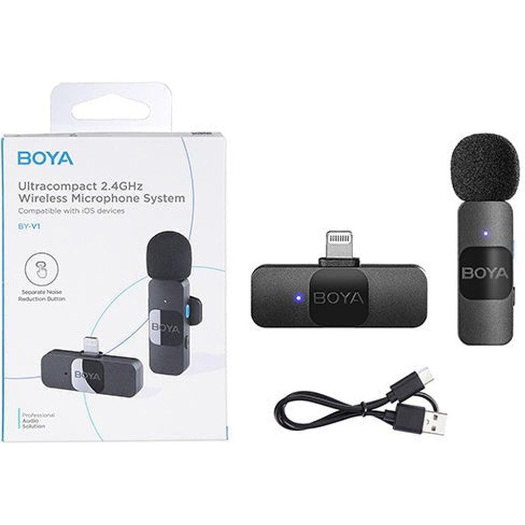 Boya By-V1 Smallest 2.4Ghz Wireless Microphone With Lightning Connector-Microphone-BOYA-Star Light Kuwait