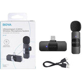 Boya By-V1 Smallest 2.4Ghz Wireless Microphone With Lightning Connector-Microphone-BOYA-Star Light Kuwait
