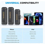 Boya By-Wm3T2-D2 Smallest 2.4Ghz Wireless Microphone With Lightning Connector For Ios Device( 2Tx+1Rx) - Black-Microphone-BOYA-Star Light Kuwait